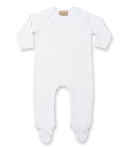 Larkwood Contrast Baby Sleepsuit White/White 0-3