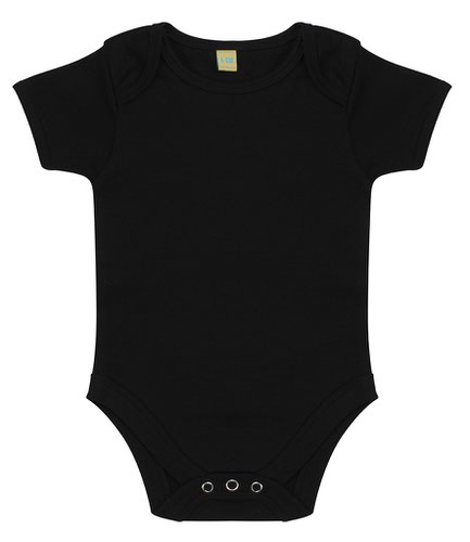 Larkwood Short Sleeve Baby Bodysuit Black 0-3