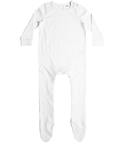Larkwood Organic Baby Sleepsuit White