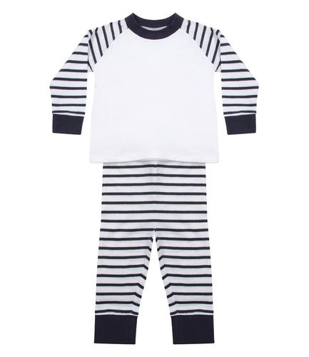 Larkwood Baby/Toddler Striped Pyjamas Navy/White 6-12