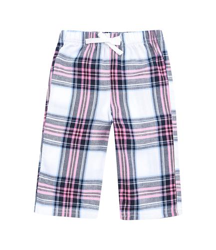 Larkwood Baby/Toddler Tartan Lounge Pants White/Pink 6-12