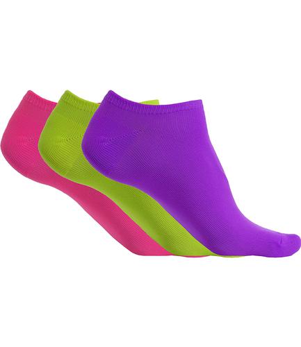 Proact Microfibre Sneaker Socks Bright Violet/Fluorescent Green/Fluorescent Pink 35/38
