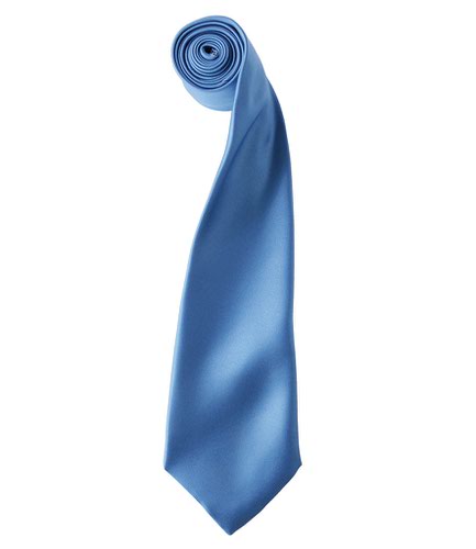 Premier 'Colours' Satin Tie Mid Blue