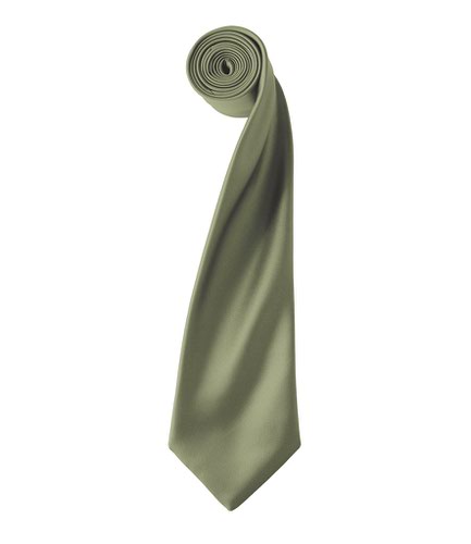 Premier 'Colours' Satin Tie Olive Green