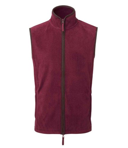 Premier Artisan Fleece Gilet Burgundy/Brown 3XL