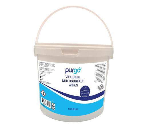 Purgo Virucidal Disinfectant Wipes Tub of 1000