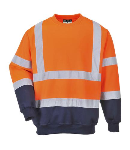 Portwest Hi-Vis Two Tone Sweatshirt Orange/Navy L