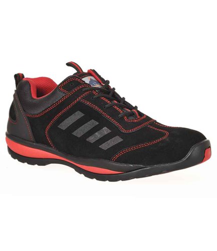 Portwest Steelite™ Lusum S1P HRO Safety Trainers Black/Red 38