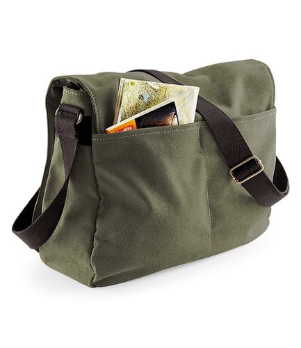 Quadra Vintage Canvas Despatch Bag Vintage Military Green Messenger Bags QD610 VMG ONE