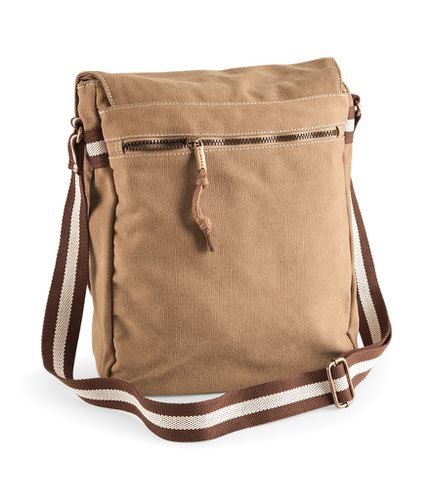 Quadra Vintage Canvas Messenger Sahara Messenger Bags QD611 SAH ONE