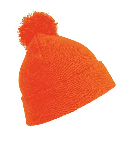 Result Core Kids Pom Pom Beanie Fluorescent Orange