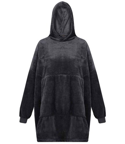 Regatta Snuggler Oversized Fleece Hoodie Seal Grey