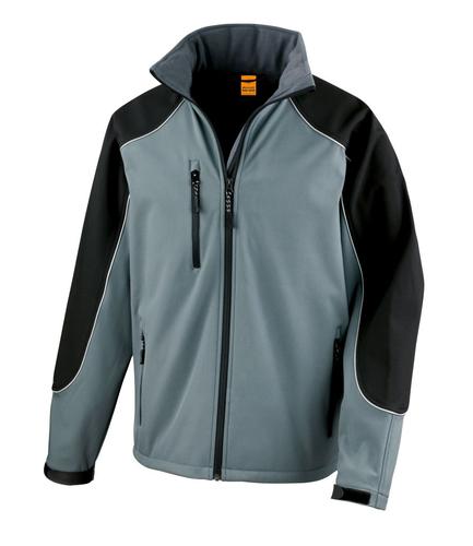 Result Work-Guard Hooded Soft Shell Jacket Grey/Black 3XL