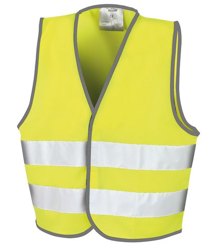 Result Core Kids Hi-Vis Safety Vest Fluorescent Yellow 10-12