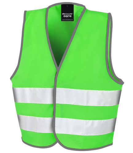 Result Core Kids Enhanced Vis Vest Lime Green L