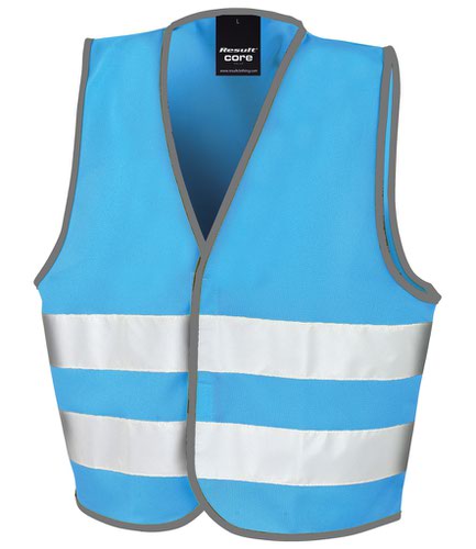 Result Core Kids Enhanced Vis Vest Sky Blue L