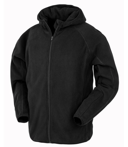 Result Genuine Recycled Hooded Micro Fleece Jacket Black
