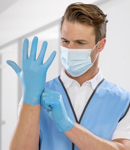 Result Disposable Medical Vinyl Examination Gloves Blue M