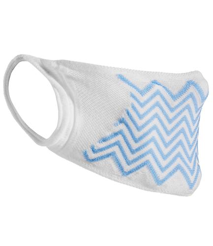Result ZigZag Anti-Bacterial Face Cover White/Sky Blue