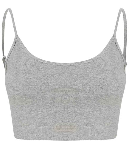 SF Ladies Sustainable Cropped Cami Vest Top Heather Grey L