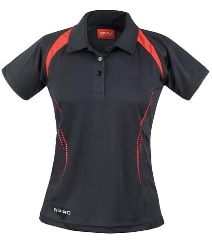 Spiro Ladies Team Spirit Polo Shirt Black/Red L/14