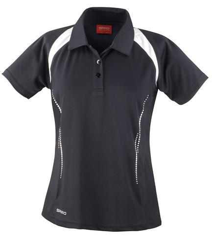 Spiro Ladies Team Spirit Polo Shirt Black/White L/14