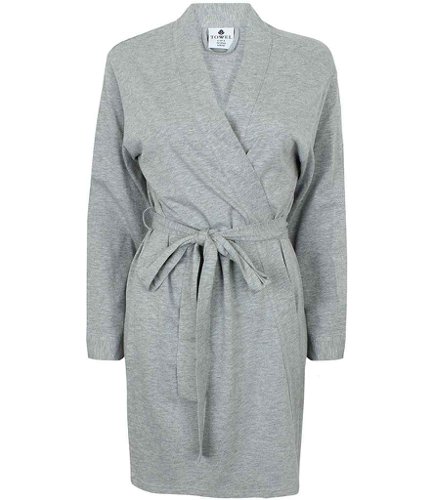 Towel City Ladies Cotton Wrap Robe Heather Grey XL