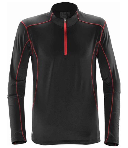 Stormtech Pulse Fleece Pullover Zip Neck Top Black/Bright Red L