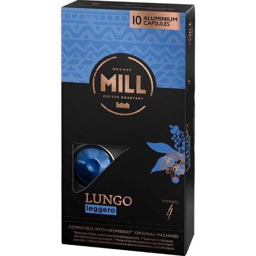 K-fee Mr and Mrs Mill Lungo Leggero Nespresso Compatible Capusles Pack of 10