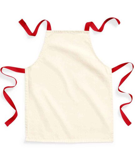 Westford Mill Fairtrade Kids Craft Apron Natural/Classic Red