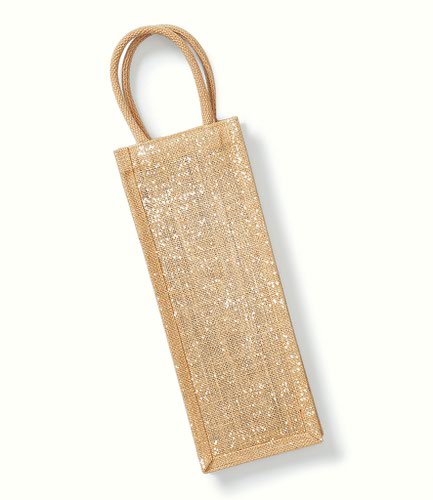 Westford Mill Shimmer Jute Bottle Bag Natural Gold