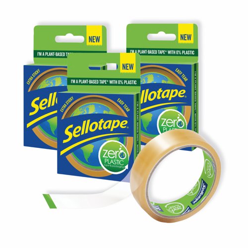 Sellotape Zero Plastic Adhesive Tape 24mm x 30m (Pack 3) 2635499