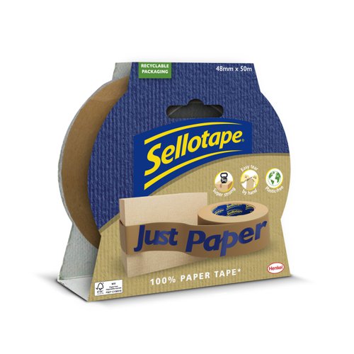 Sellotape Paper Packaging Tape 48mm x 50m (Pack 3) 2997919