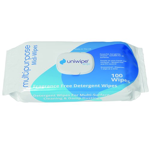 Uniwipe Midi-Wipe Multipurpose Wipes (Pack 100) 1051