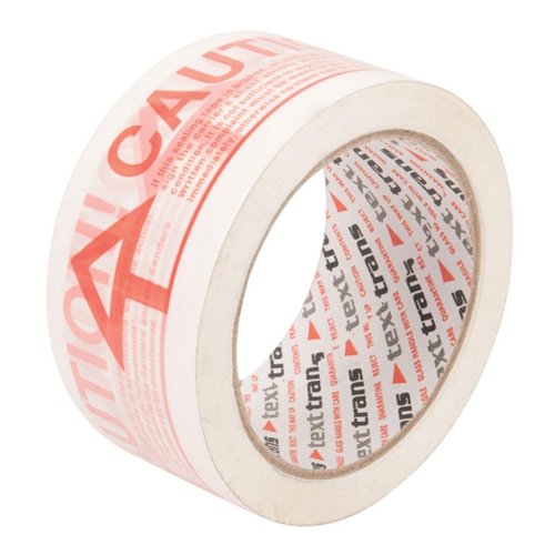 Printed Packing Tape Caution 50mm x 66m (Single)