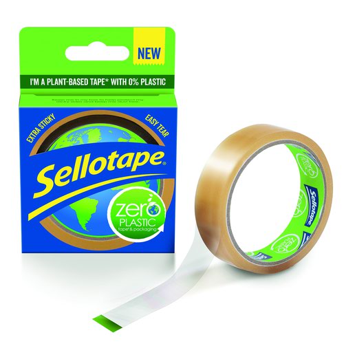 Sellotape Zero Plastic Adhesive Tape 24mm x 30m Clear (3) 2635499