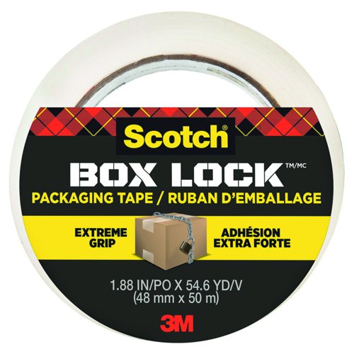 3M Scotch Box Lock Shipping Packaging Tape 48mm x 50m Clear 3950