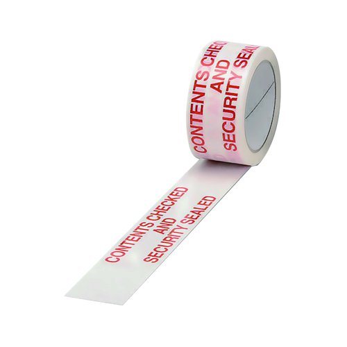 6 CONTENTS CHECKED SECURITY SEALED PRINTED ROLLS OF TAPE 48mm x 66 METRES NEW 