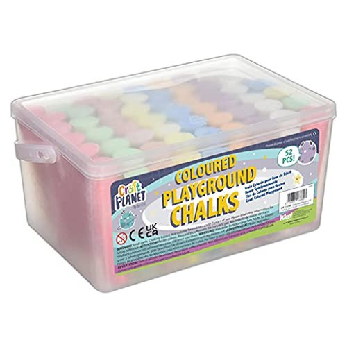 Craft Planet Playground Chalk Assorted Colours (Pack 52) CPT 714104