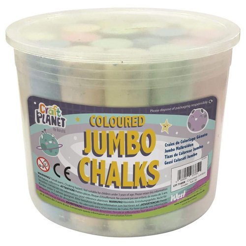Craft Planet Jumbo Chalk Assorted Colours (Pack 20) CPT 714008
