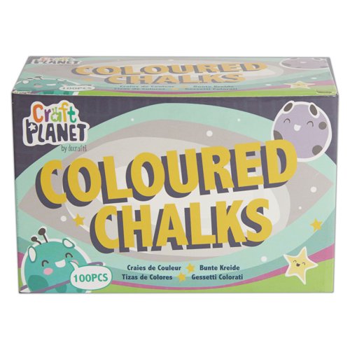 Craft Planet Chalks Assorted Colours (Pack 100) CPT 856201