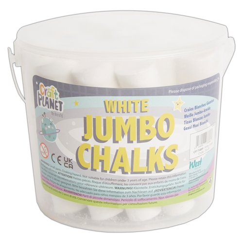 Craft Planet Jumbo Chalks White (Tub 20) CPT 714009
