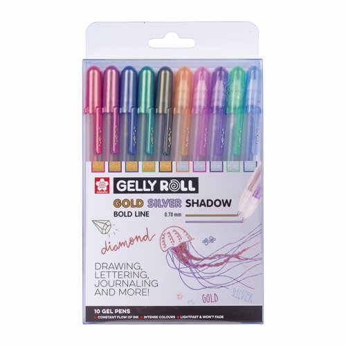 Sakura Gelly Roll Gold & Silver Shadow (Pack 10) POXPGBSHA10