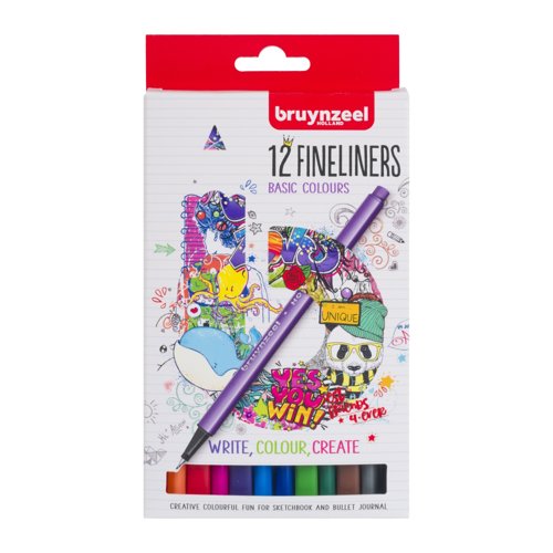 Bruynzeel Fineliner Set Assorted Colours (Pack 12) 60241112