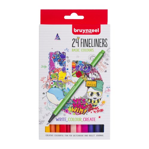 Bruynzeel Fineliner Set Assorted Colours (Pack 24) 60241024
