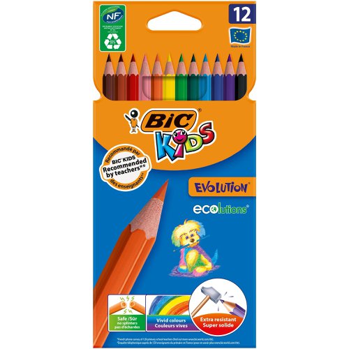 BIC KIDS Evolution ECOlutions Colouring Pencils (Pack 12) 82902914