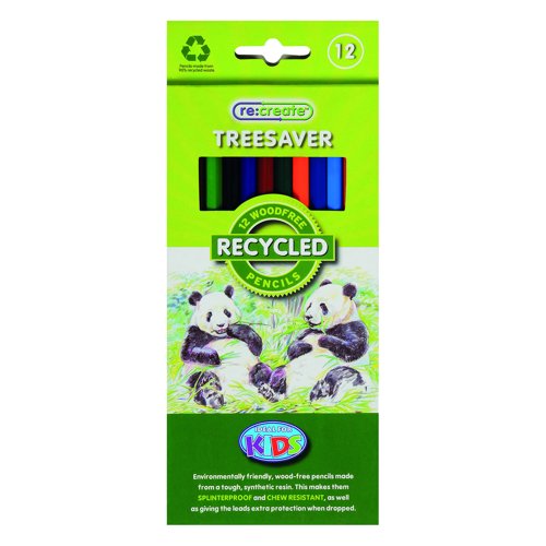 ReCreate Treesaver Recycled Colouring Pencils (Pack 12) TREE12COL