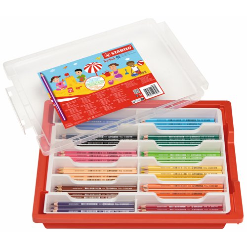 STABILO Trio Thick Triangular Colouring Pencil 12 Colours (Tray 96) UKL/203/96