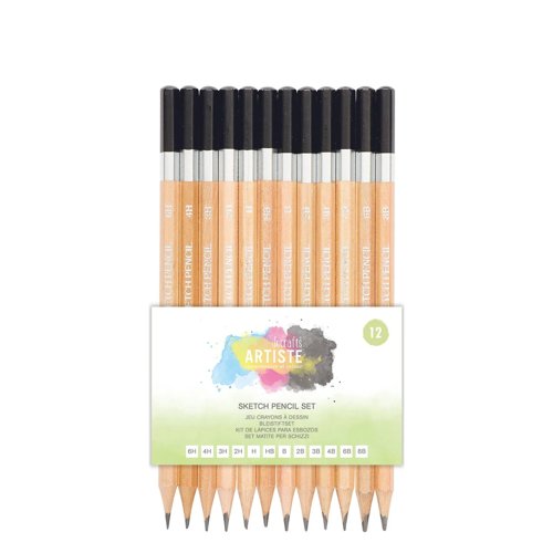Docrafts Artiste Sketching Pencils (Pack 12) DOA 856106