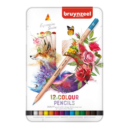Bruynzeel Expression Colour Pencil Tin Assorted Colours (Pack 12) 60312012